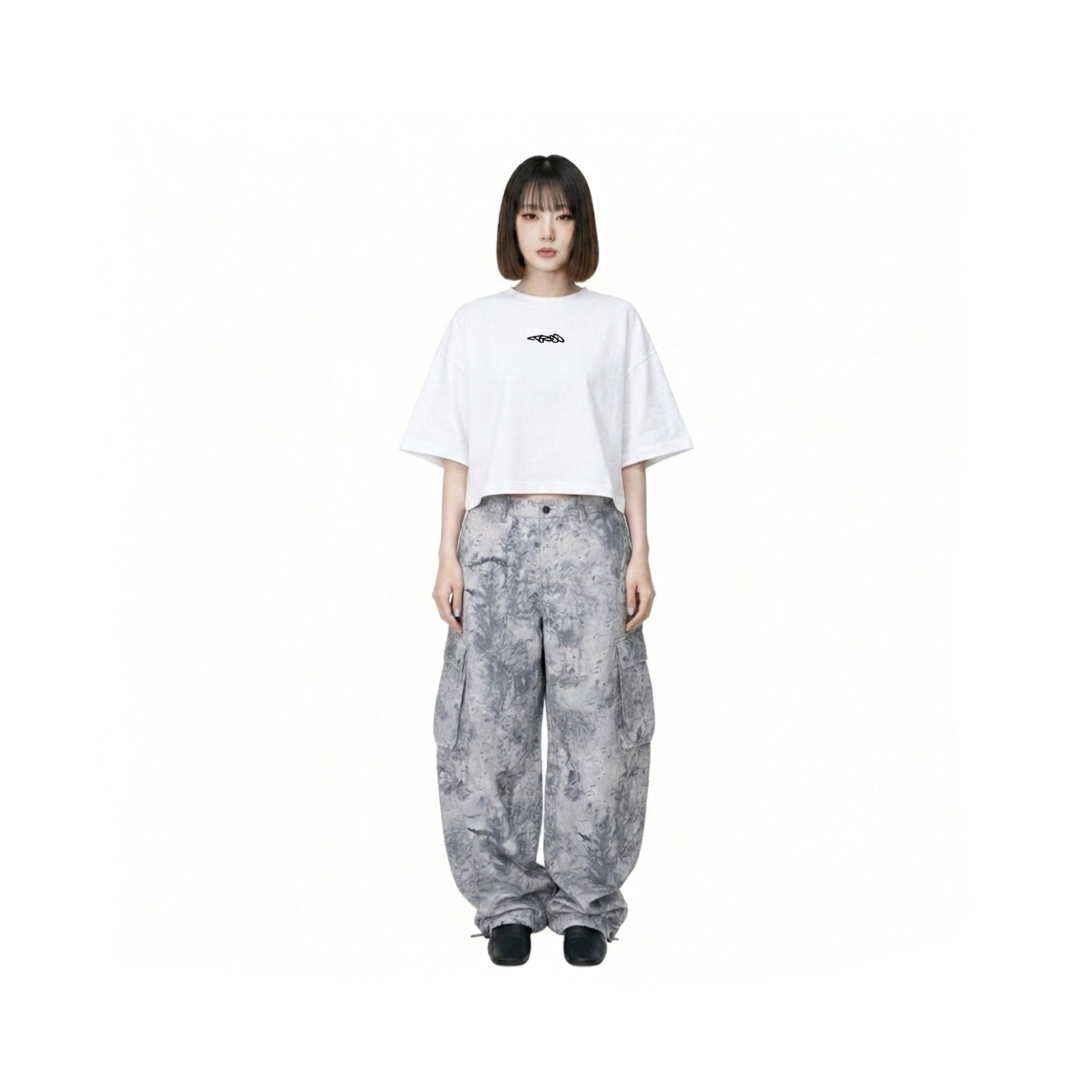 Project "TSCO" White Crop Boxy Tee